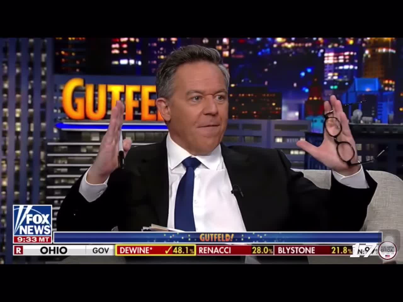 Greg Gutfeld says war creates a food shortage and what gets put on the shelves gets looted.