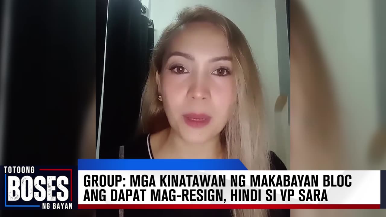 Group: Mga kinatawan ng Makabayan Bloc ang dapat mag-resign, hindi si VP Sara