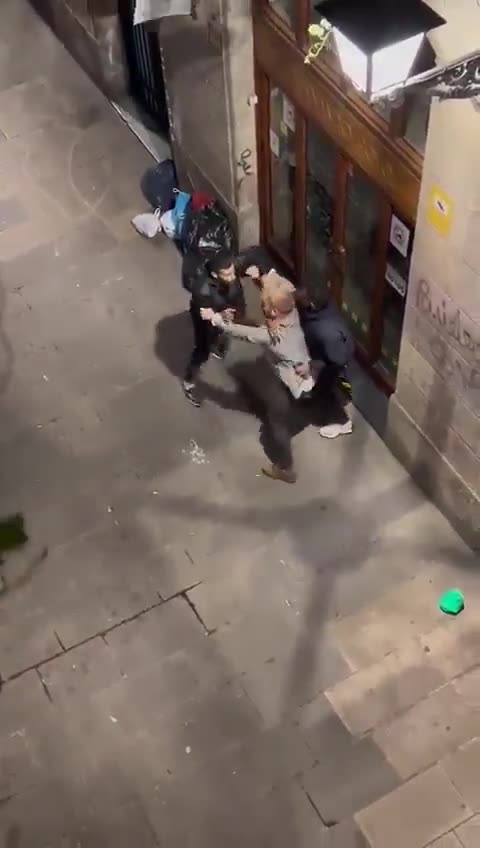 Tourist is robbed in Barcelona and no one intervenes.