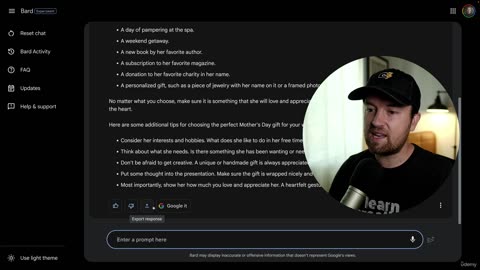 Chapter 21 | 003 Bard Update Export to Google Docs Feature & Dark Theme