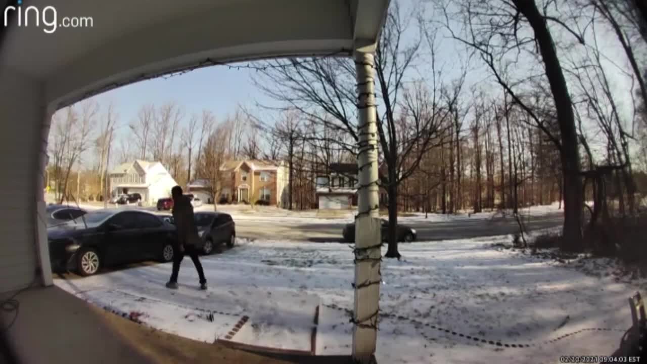 Guy Doing the Stanky Leg on Snow in the Front Yard