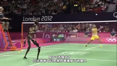 AI 🤖 robot vs human badminton match