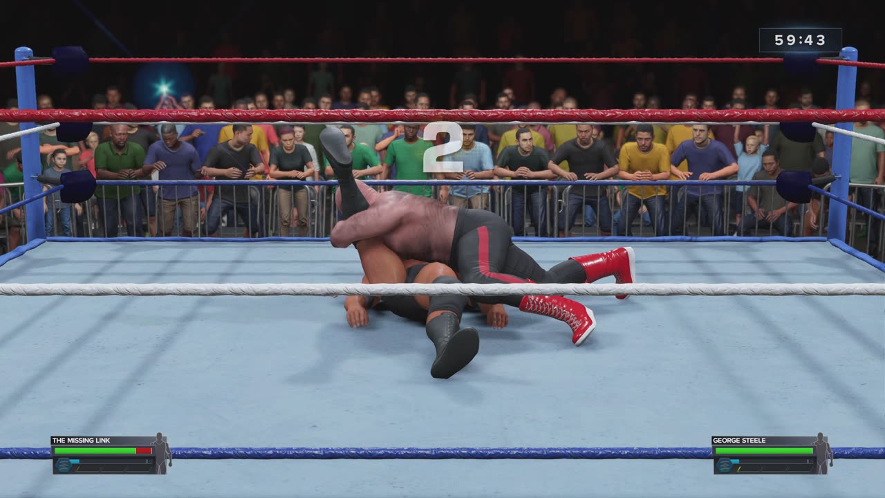 MATCH 60 GEORGE STEELE VS THE MISSING LINK WITH COMMENTARY