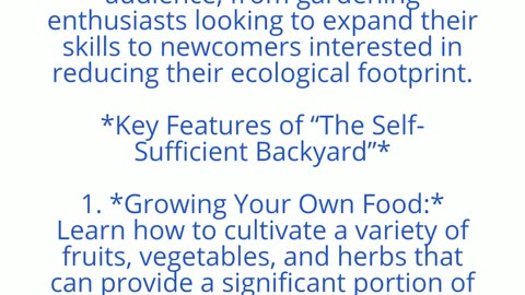 NEW: The Self-Sufficient Backyard