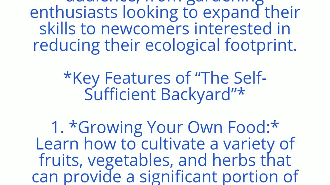 NEW: The Self-Sufficient Backyard