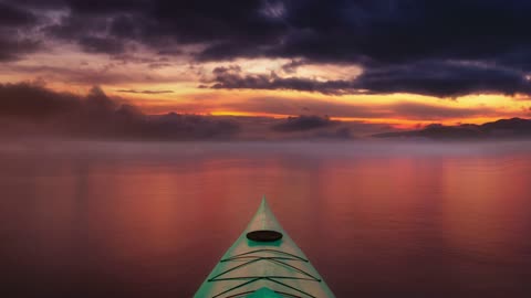 Sea Kayaking In Peaceful Water On The Ocean Loop Video Free To Use No Copyright