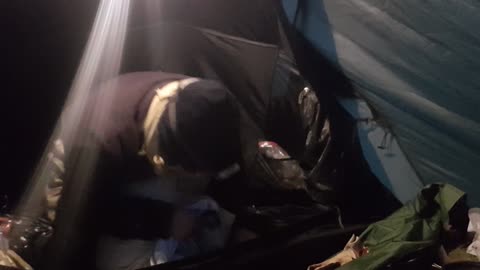 Packing away the sleep.system inside the tent..15th Dec 2022