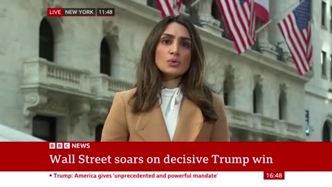 US shares and Bitcoin hit record high on Donald Trump win | BBC News