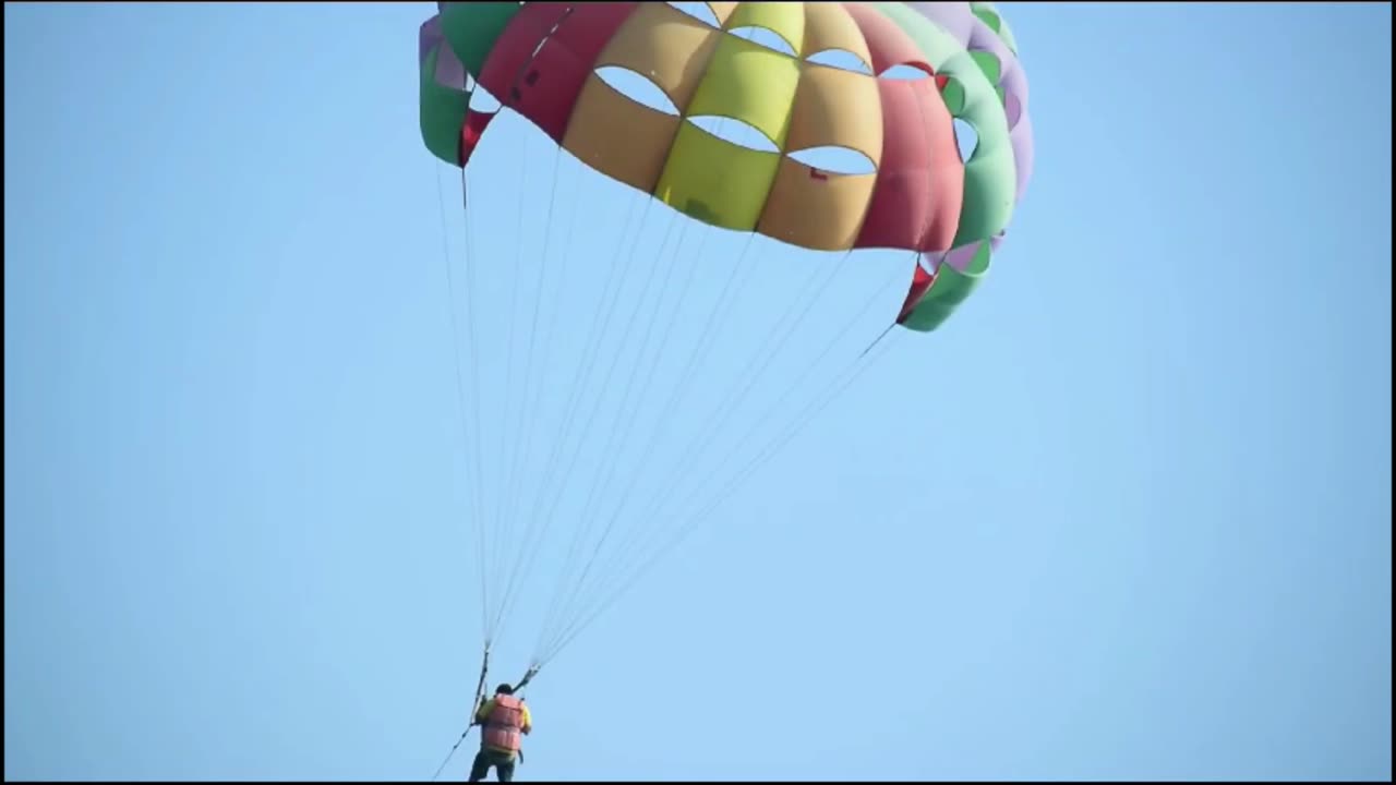 Soaring High: A Thrilling Adventure in the Skies 🪂☁️ #ParasailingAdventures