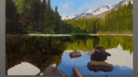 Lake Reflections Oil Painting | Time Lapse | Episode 175