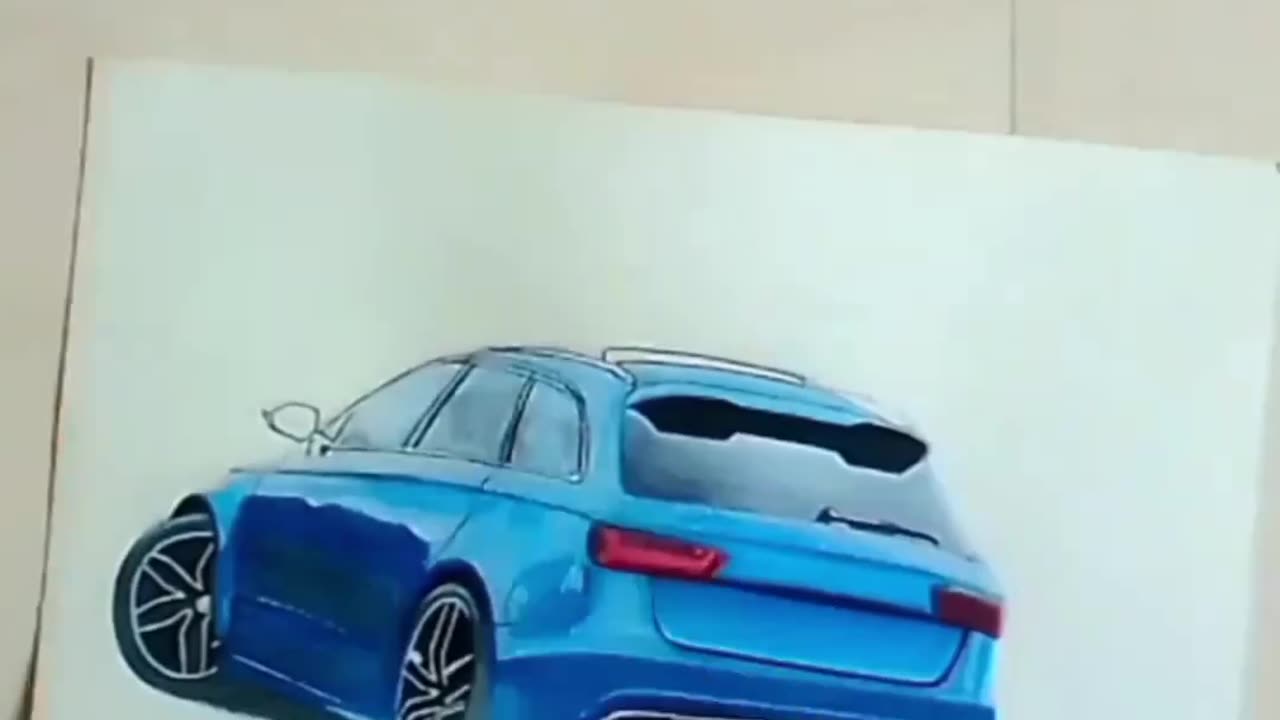 Audi rs6 realistic drawing