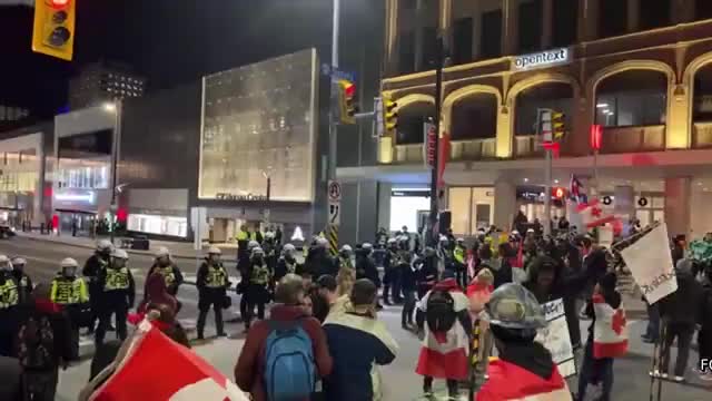 Ottawa Ontario - April 29, 2022 - Rolling Thunder Protest - Police Operations