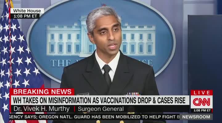 Totalitarian Surgeon General Pushes Press Censorship Under Guise of "Misinformation"