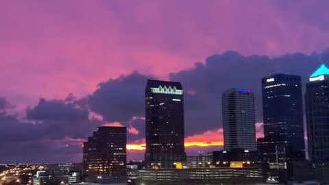 Tampa sunset before a hurricane