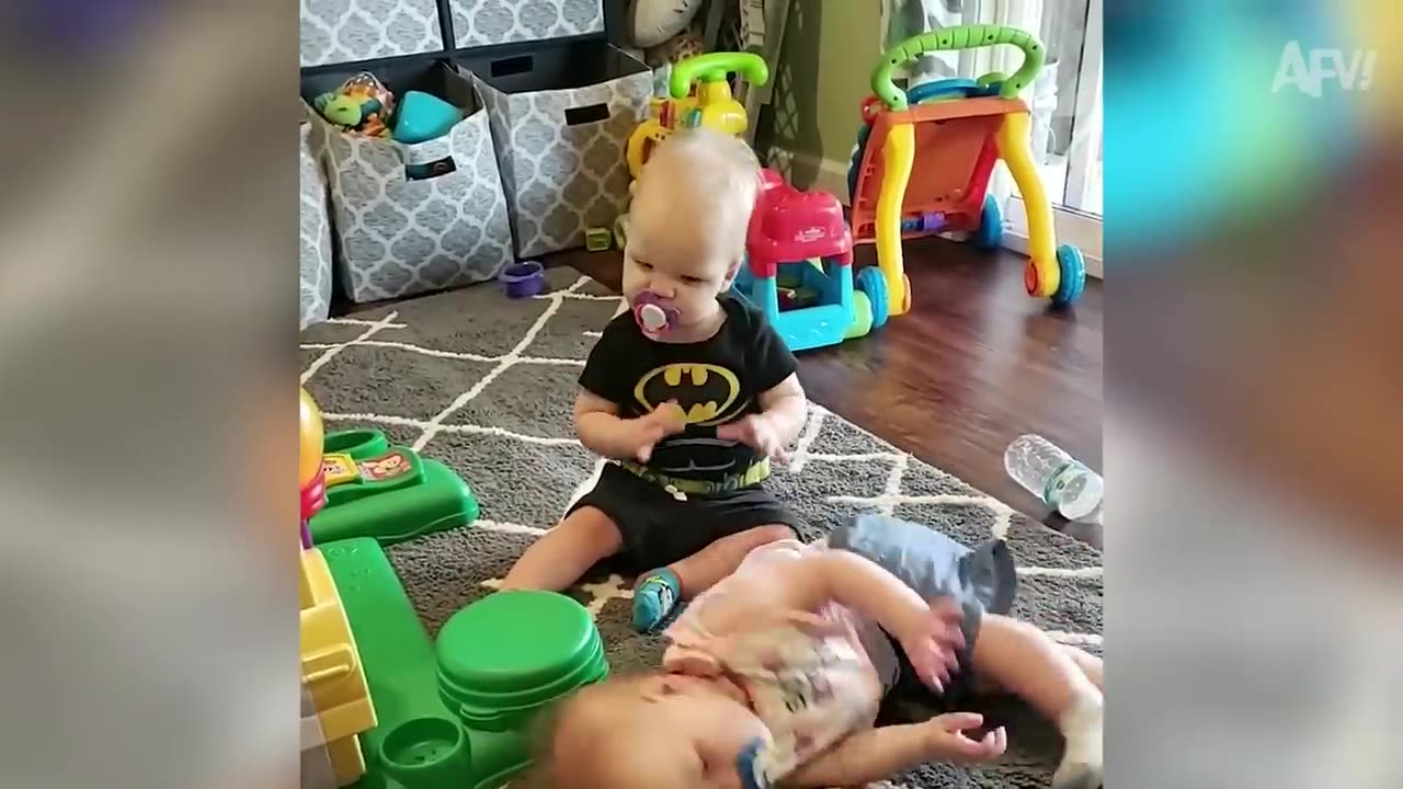 Funny video baby twins compilation