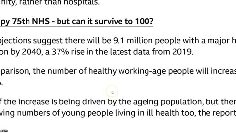 Massive Increase in ill Health Forecast