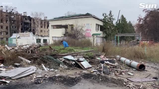 Banksy showcases new mural in war-damaged Ukrainian town