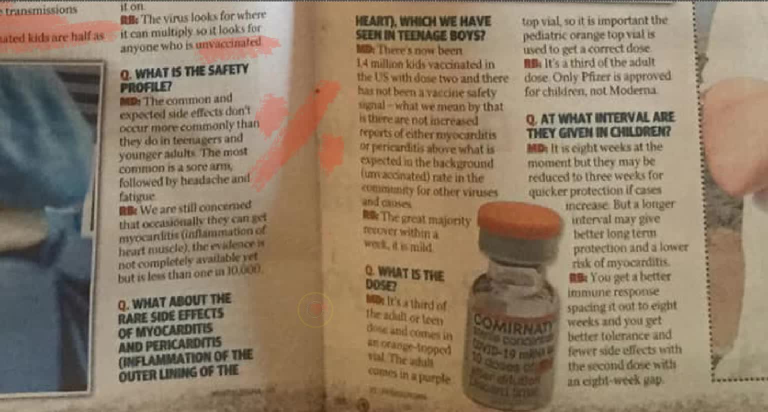 Vaccinating Kids Article - Herald Sun - Jan '22