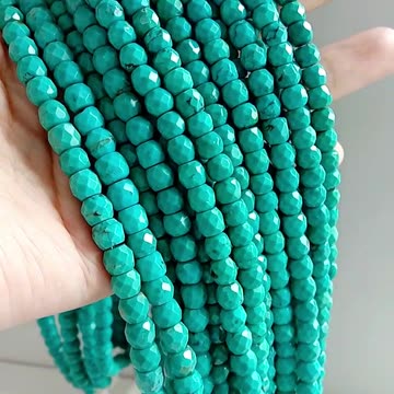 Pretty blue Natural turquoise faceted round beads for Jewelry Making and Bead Weaving