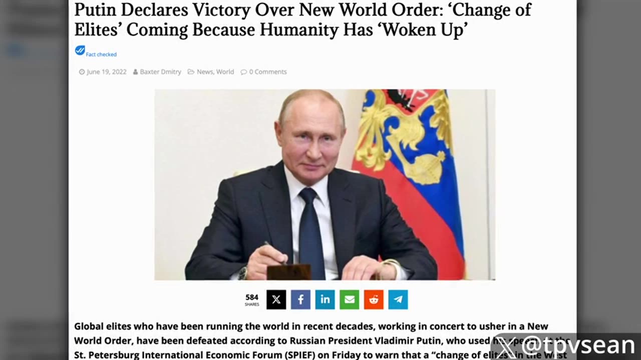 Putin Accuses Western Leaders of Pedophilia and Cannibalism