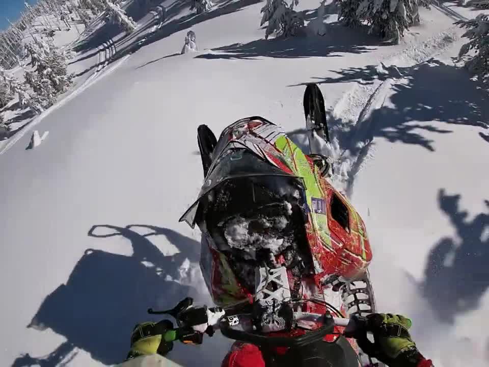 Guy Hit a Hidden Rock Riding His Sled Sending Him Over the Bars