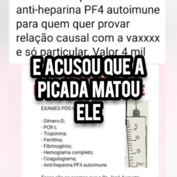 Quem tomou a vacina faça o exame DÍMERO-D
