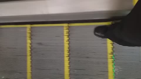 Wow! going down the escalator