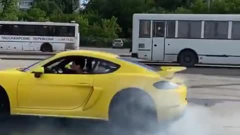 395 Porsche Cayman Donuts on Street