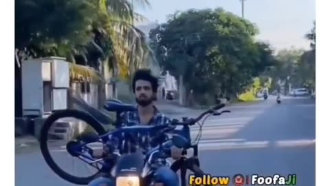 Funny bike riding