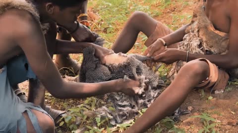 The Hadzabe Tribe Catching and Cooking in the Wilderness