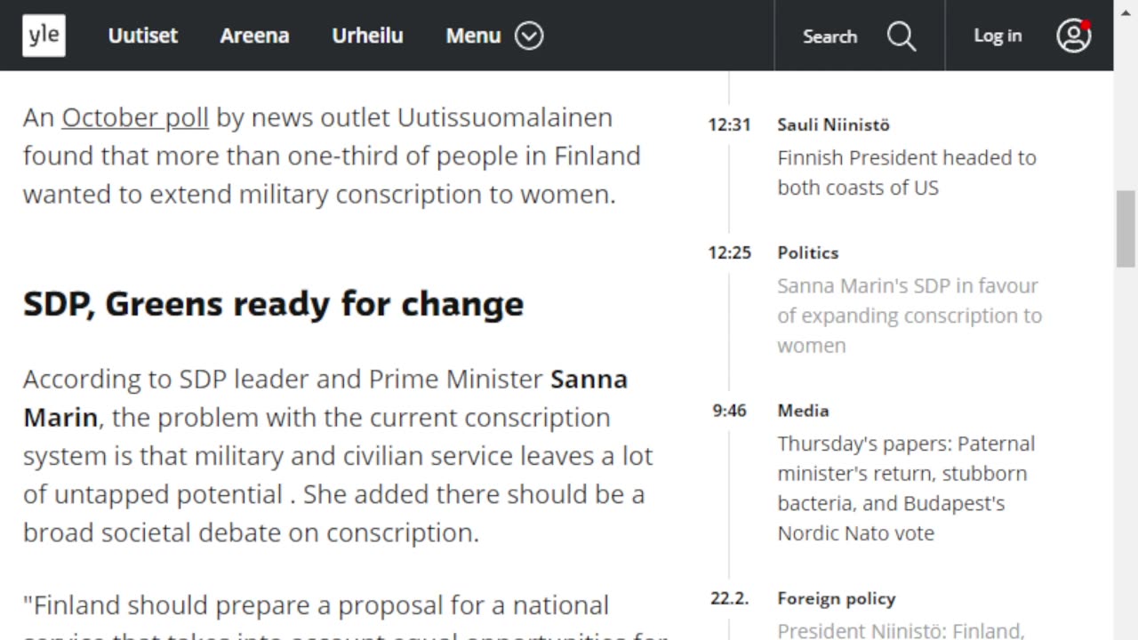 Sanna Marin's SDP in favour of expanding conscription to women
