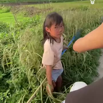 Riding a motorcycle in a narrow path!