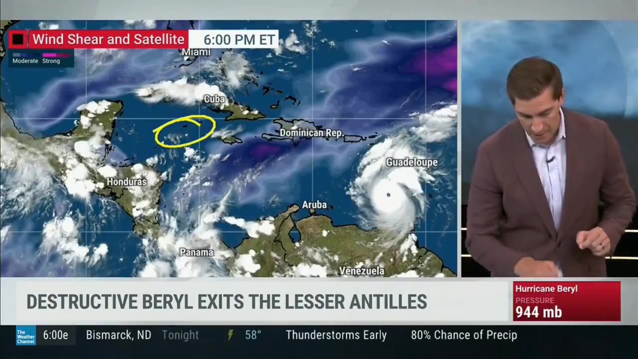 Hurricane Beryl Update at 5 PM on Monday, July 01, 2024.