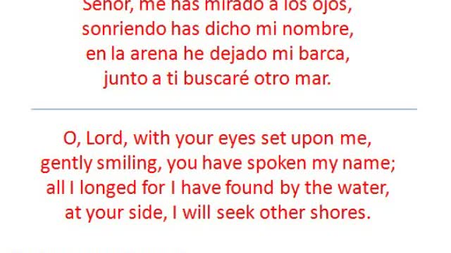 Tu has Venido a la Orilla (Lord you've come to the seashore)