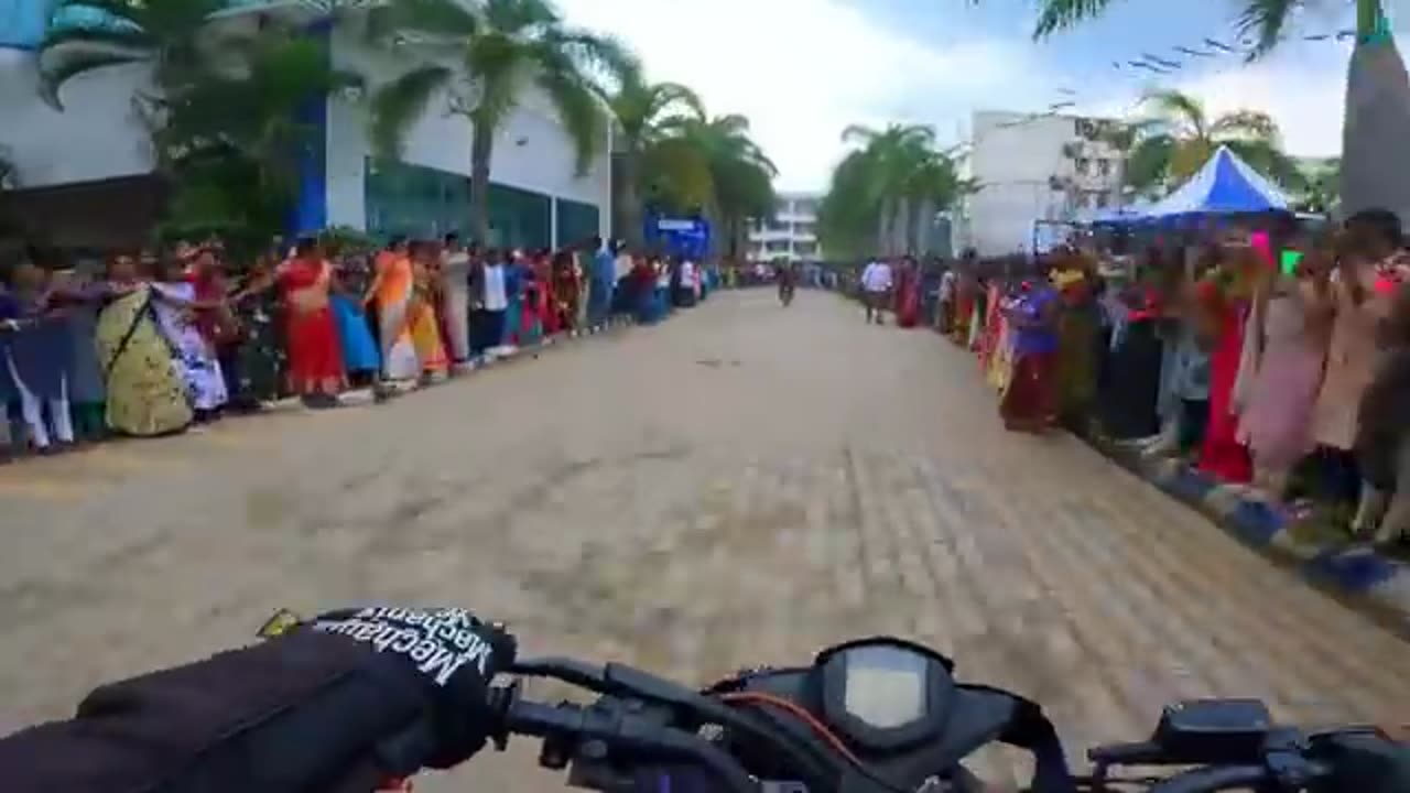 Bike stunts at girls college