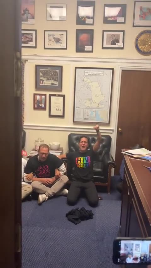 LGBTQ activists stormed Kevin McCarthy’s office at the Capitol today