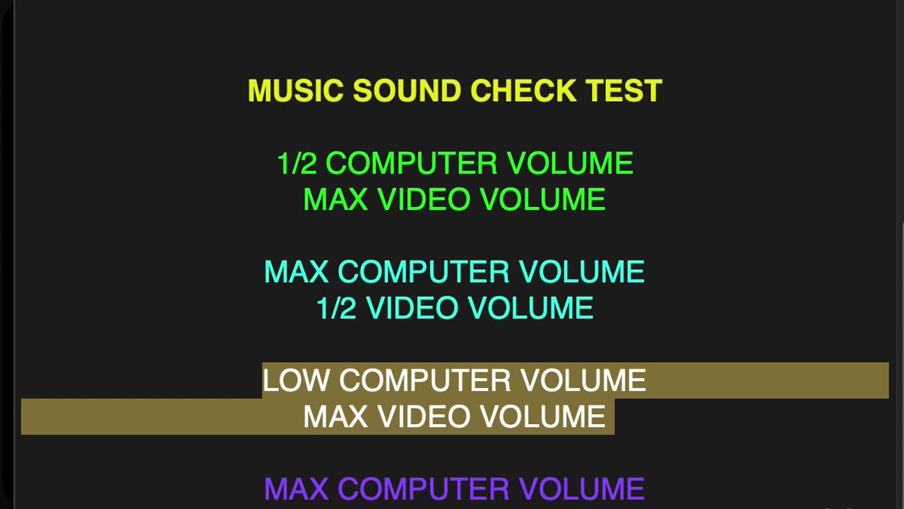 MUSIC SOUND CHECK TEST