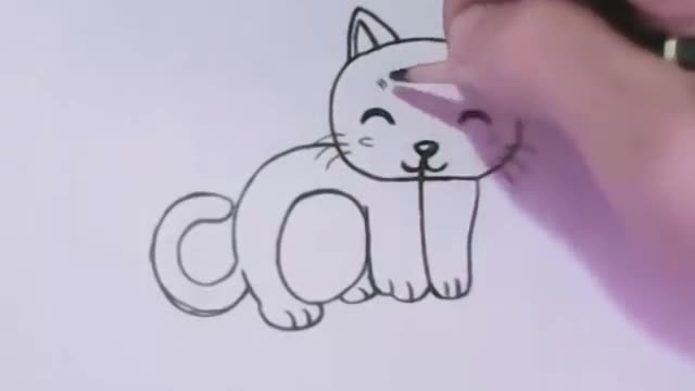 Very Easy! How to turn Words Cat Into a Cartoon Cat. (Wordtoons) learning step by step for kid