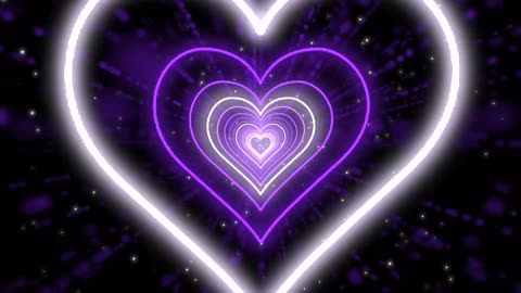 242. Heart Tunnel💜Heart Background Neon Heart Background Video Wallpaper Heart