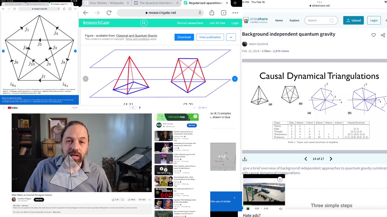 PENTAGRAM IN QUANTUM GRAVITY RESEARCH