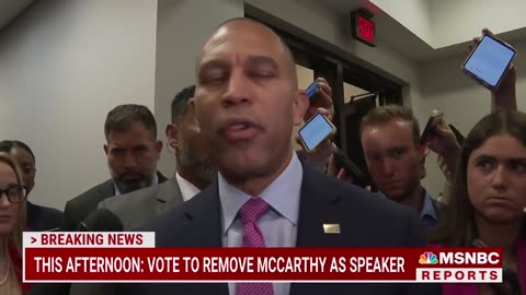 Jeffries calls on GOP to end the chaos amid vote to oust McCarthy