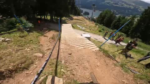 EXTREME DOWNHILL RUN FROM WORLD CUP IN SWITZERLAND