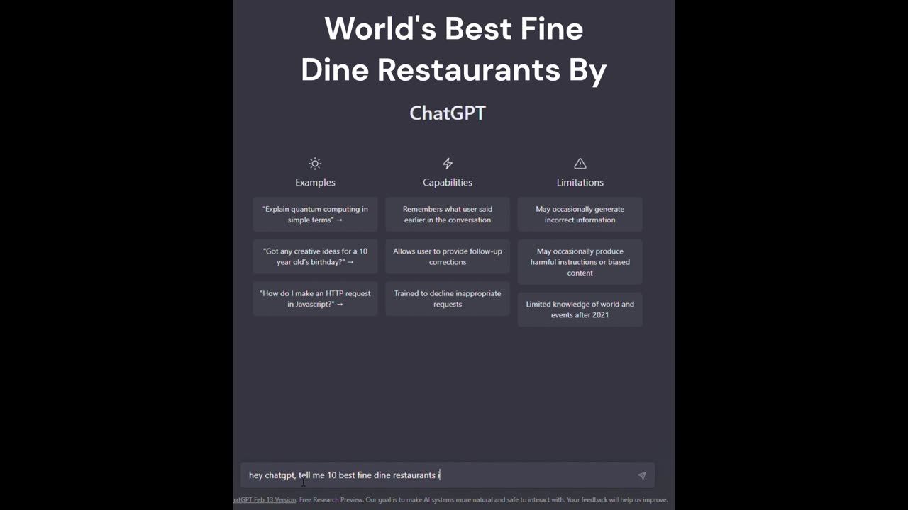 ChatGPTsays about World's Best FineDine Restaurants!