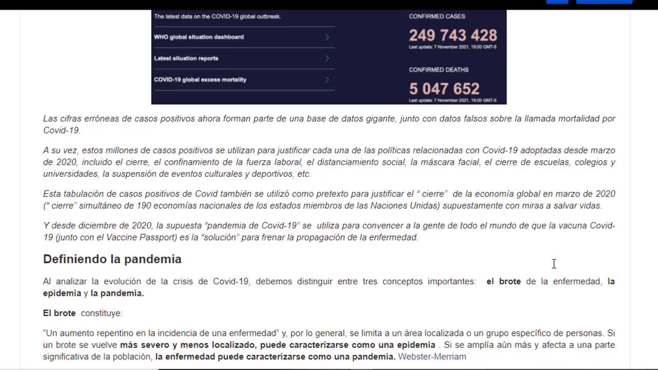 NUNCA HUBO PANDEMIA, LOS MEDIOS TE ENGAÑARON LAS CIFRAS SATANISTAS LO CONFIRMAN