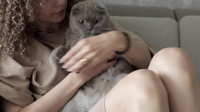 Woman holding Cat