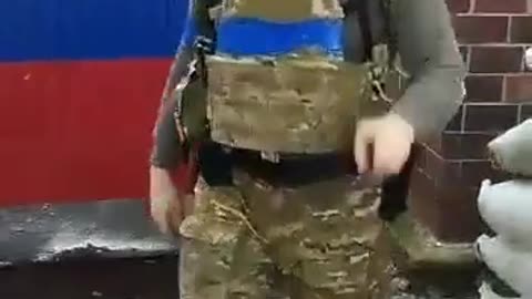 Ukrainian troops inside Liman.