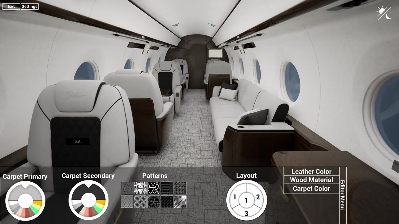 Elevated Elegance: 3D Paint Design for Luxury Private Jet Interior