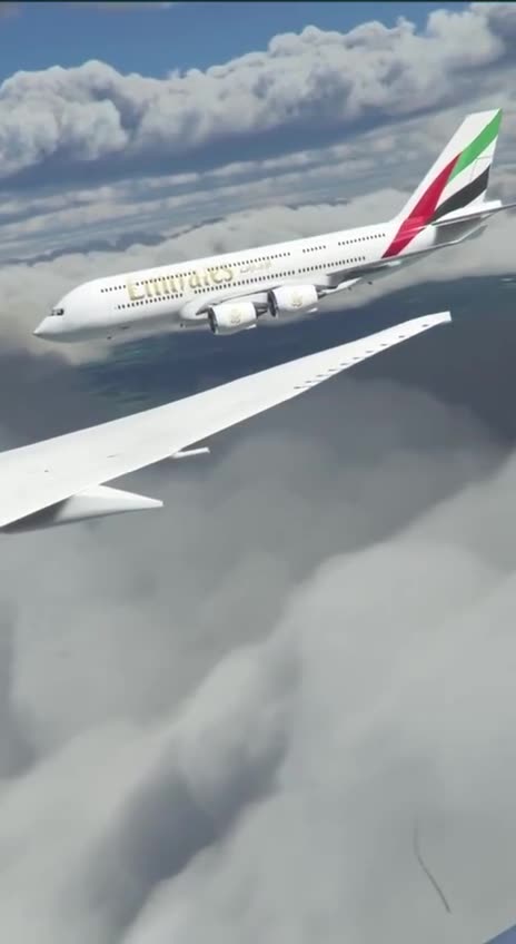 Incredible airline fly under each other