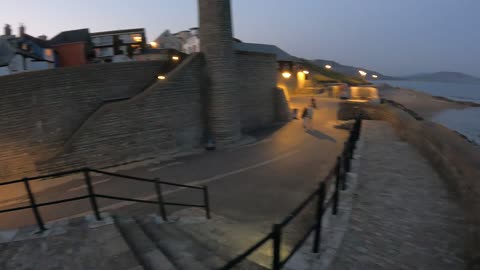 Evening at Lyme Regis. After sunset.