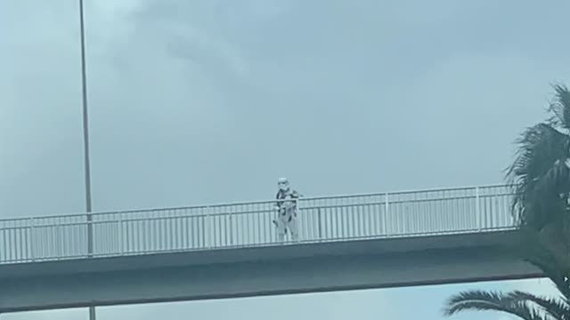 Stormtrooper Stands Guard Over Highway